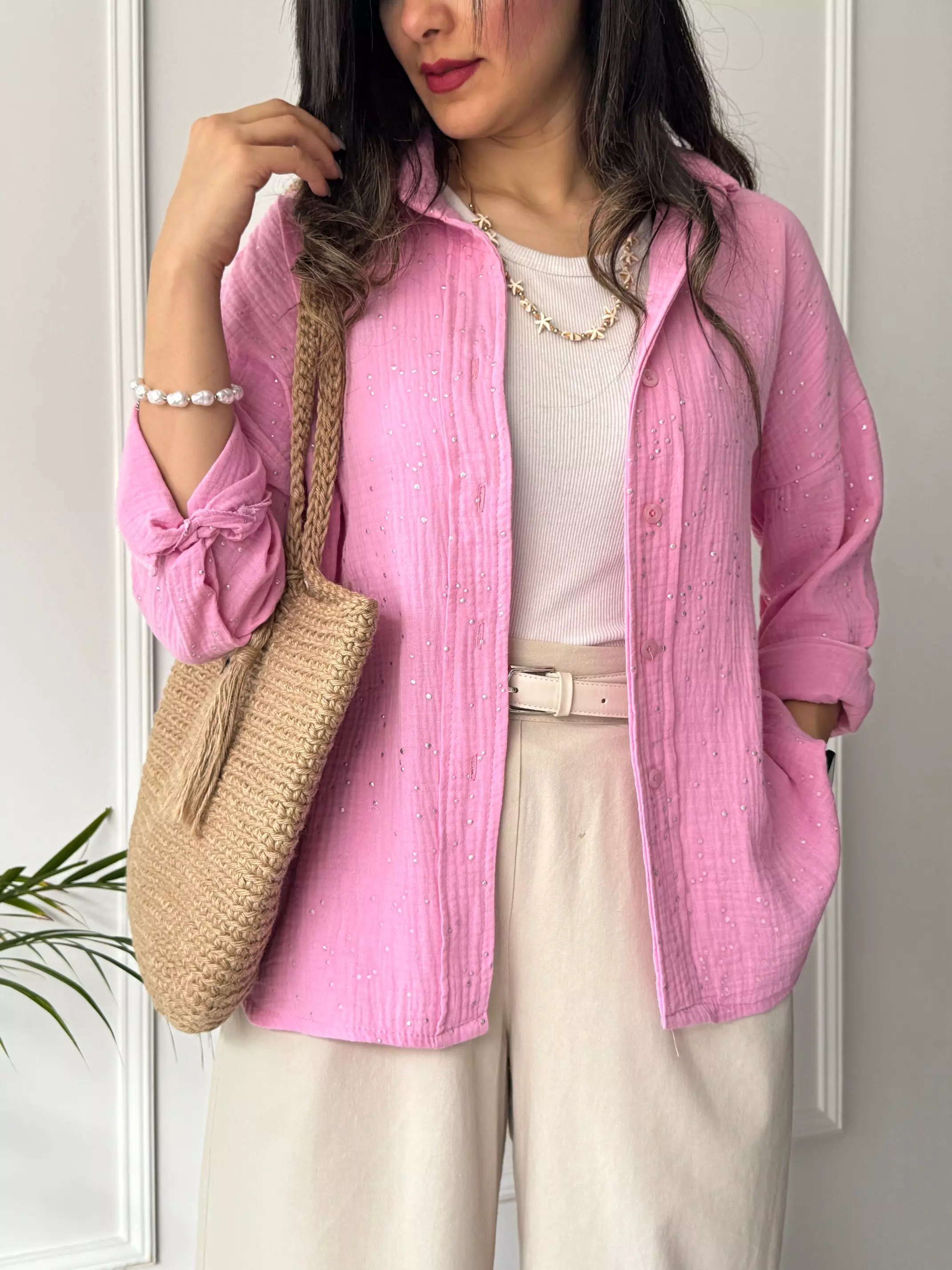 مانتو شومیزی پاستیلی میلانی